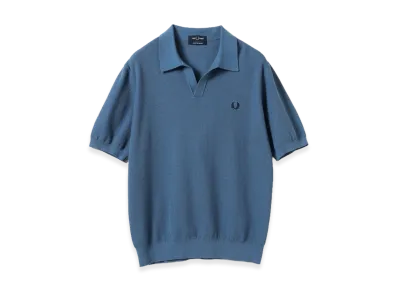 BEAMS x FRED PERRY Exclusive Skipper Knit Polo Shirt "Ace Blue"