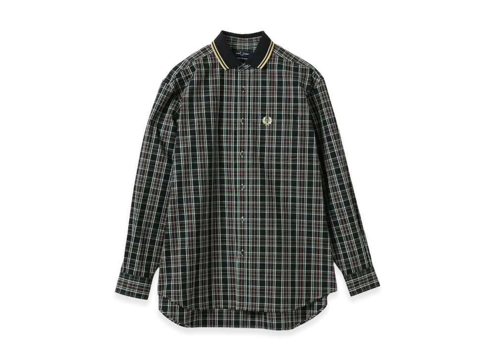 BEAMS x FRED PERRY Exclusive Rib Collar Shirt "Black/Champagne"
