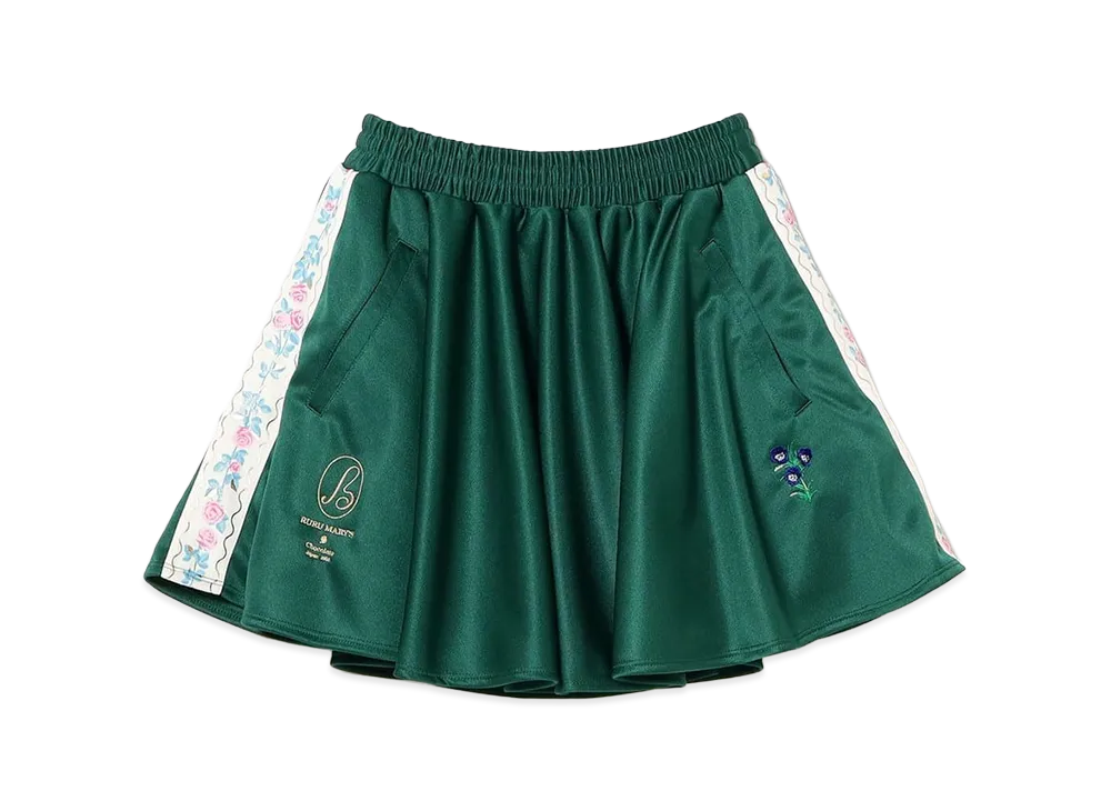 BEAMS COUTURE x RURU MARY'S Flower Tigre Jersey Skirt "Dark Green"