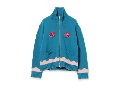 BEAMS COUTURE x RURU MARY'S Jacquard Knit Outerwear "Blue"