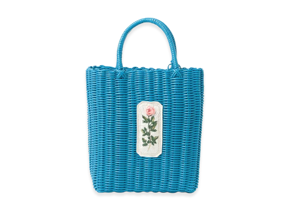 BEAMS COUTURE x RURU MARY'S Hand-Embroidered Basket Bag "Blue"