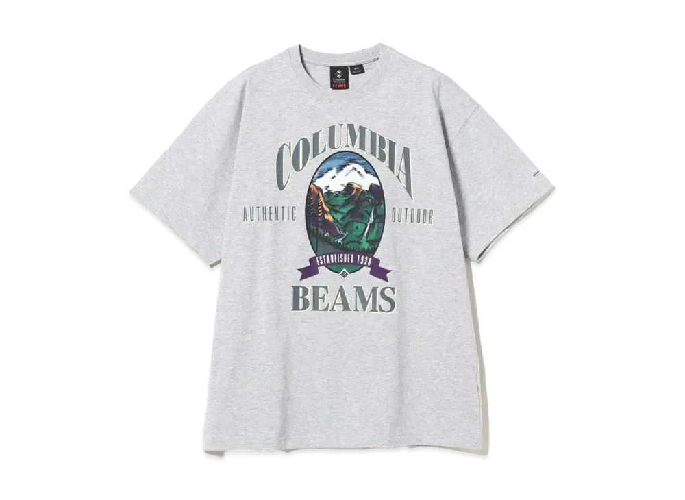 BEAMS x Columbia Willberg Trail Graphic Tee "Grey Heathe"