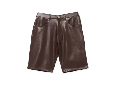 BEAMS FUTURE ARCHIVE Leather Like Shorts "Brown"