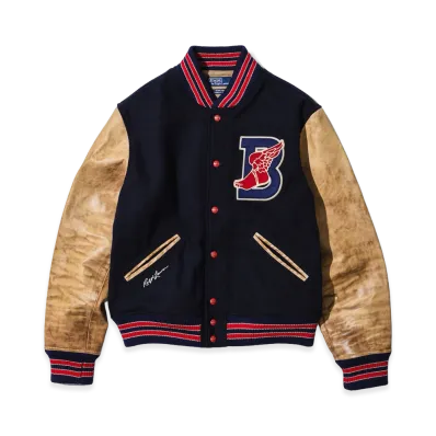 BEAMS x Polo Ralph Lauren B Wing Letterman Jacket "Hunter Navy"