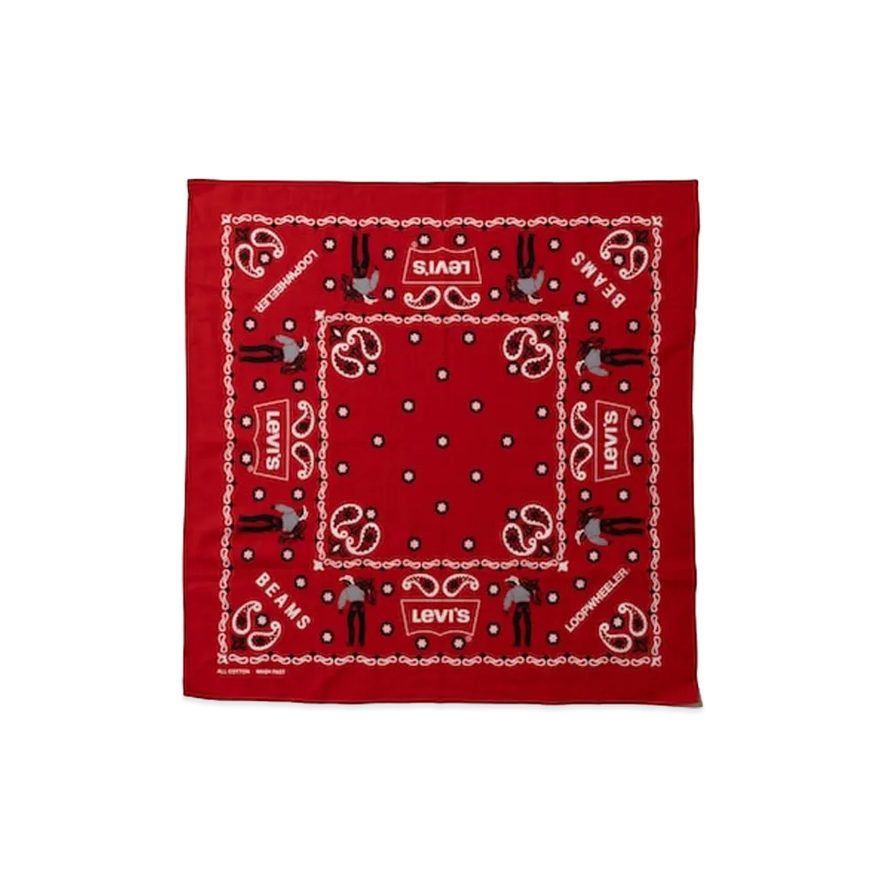 BEAMS x Levi’s x LOOPWHEELER Bandana "Red"