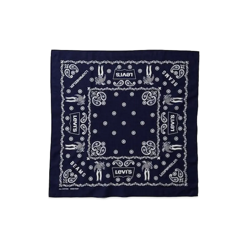 BEAMS x Levi’s x LOOPWHEELER Bandana "Navy"