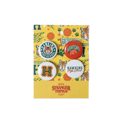 BEAMS HEART x Stranger Things Hawkins High School Can Badges "Multi"