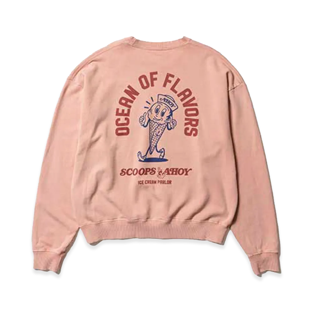 BEAMS HEART x Stranger Things Scoops Ahoy Crewneck Sweatshirt "Pink"
