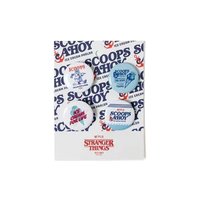 BEAMS HEART x Stranger Things Scoops Ahoy Can Badges "Multi"