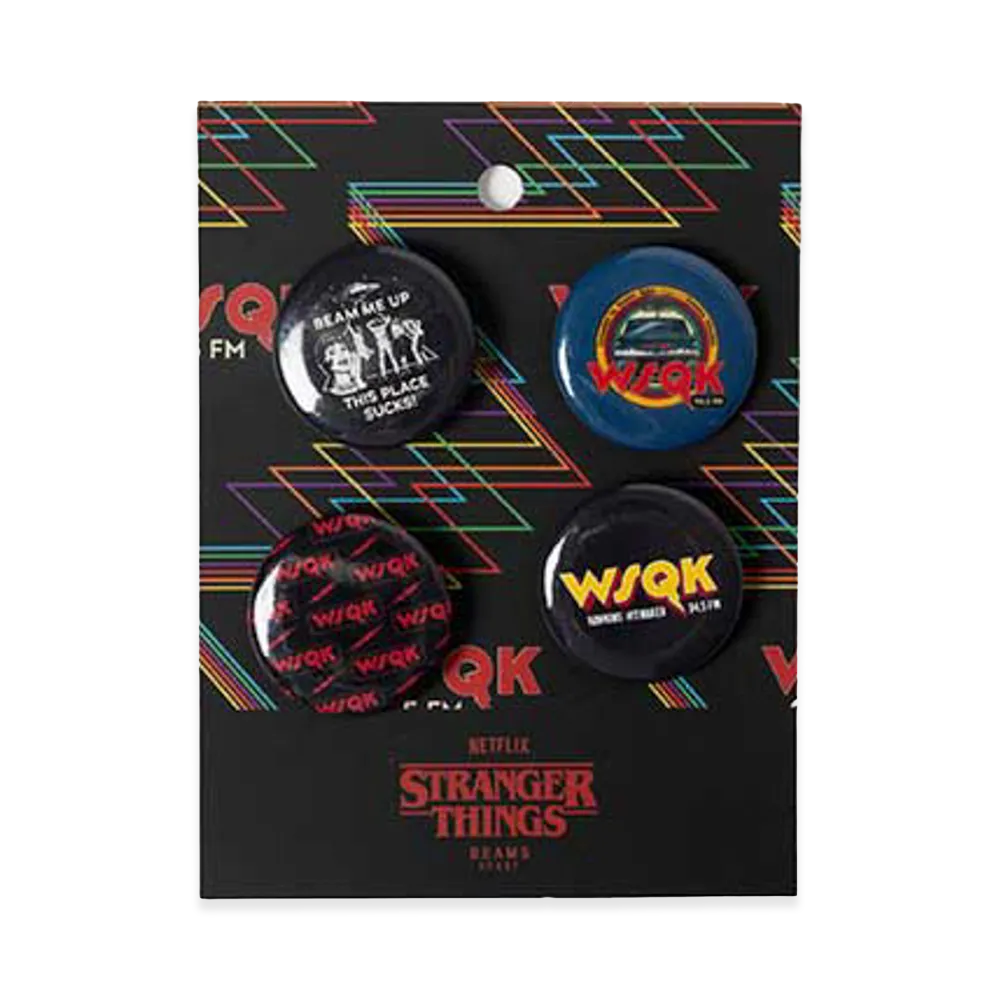 BEAMS HEART x Stranger Things WSQK Radio Can Badges "Multi"