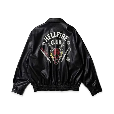 BEAMS HEART x Stranger Things Hellfire Club Faux Leather Jacket "Black"