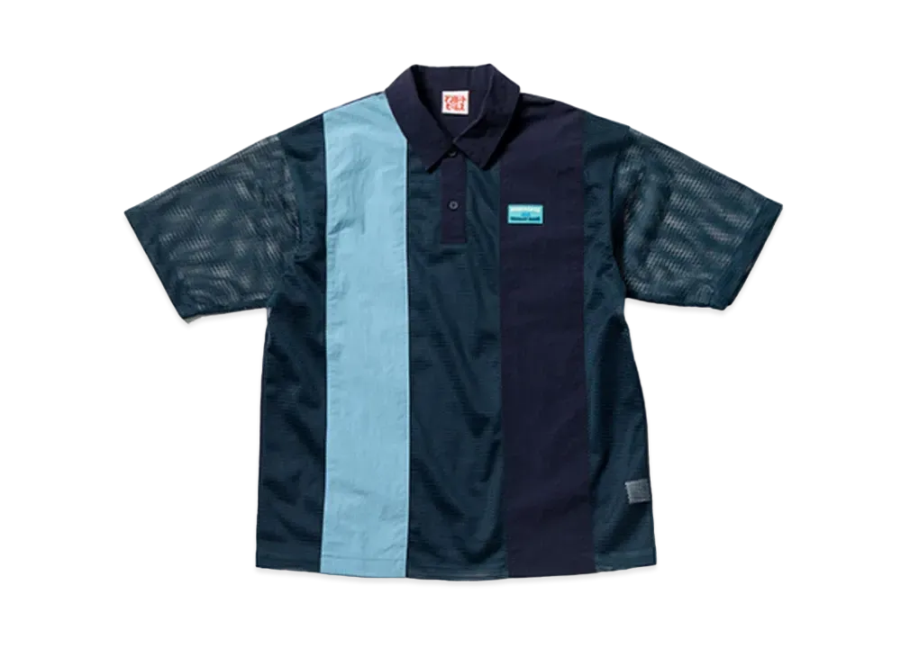 BEAMS x Hinatazaka46 Mangart Beams Mesh Polo Shirt "Navy"