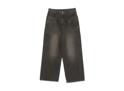 BEAMS FUTURE ARCHIVE Layered Baggy Denim "Fade Black"