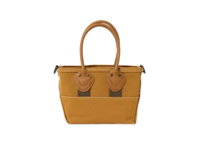 L.L.Bean x BEAMS BOY Deep Bottom Leather Handle Zip Tote Mini "Brown"