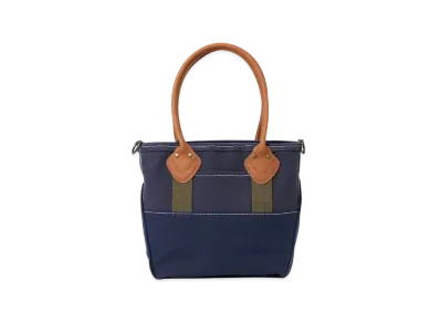 L.L.Bean x BEAMS BOY Deep Bottom Leather Handle Zip Tote S "Navy"