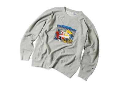 Champion for BEAMS COUTURE x Ziploc College Reverse Weave Crew Neck Sweatshirt "Gray"