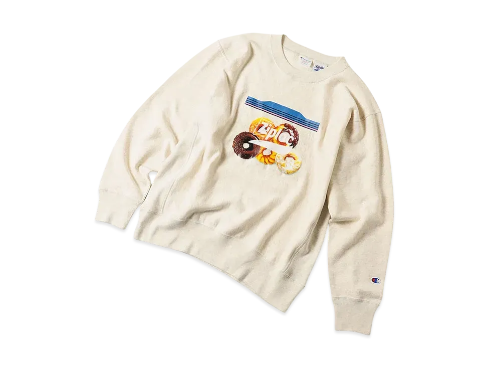 Champion for BEAMS COUTURE x Ziploc Donut Reverse Weave Crew Neck Sweatshirt "Oatmeal"