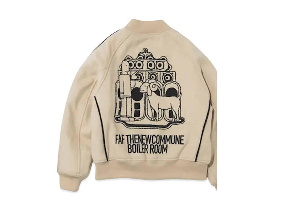 BEAMS T x Boiler Room x FAF Stadium Jacket "Ecru"
