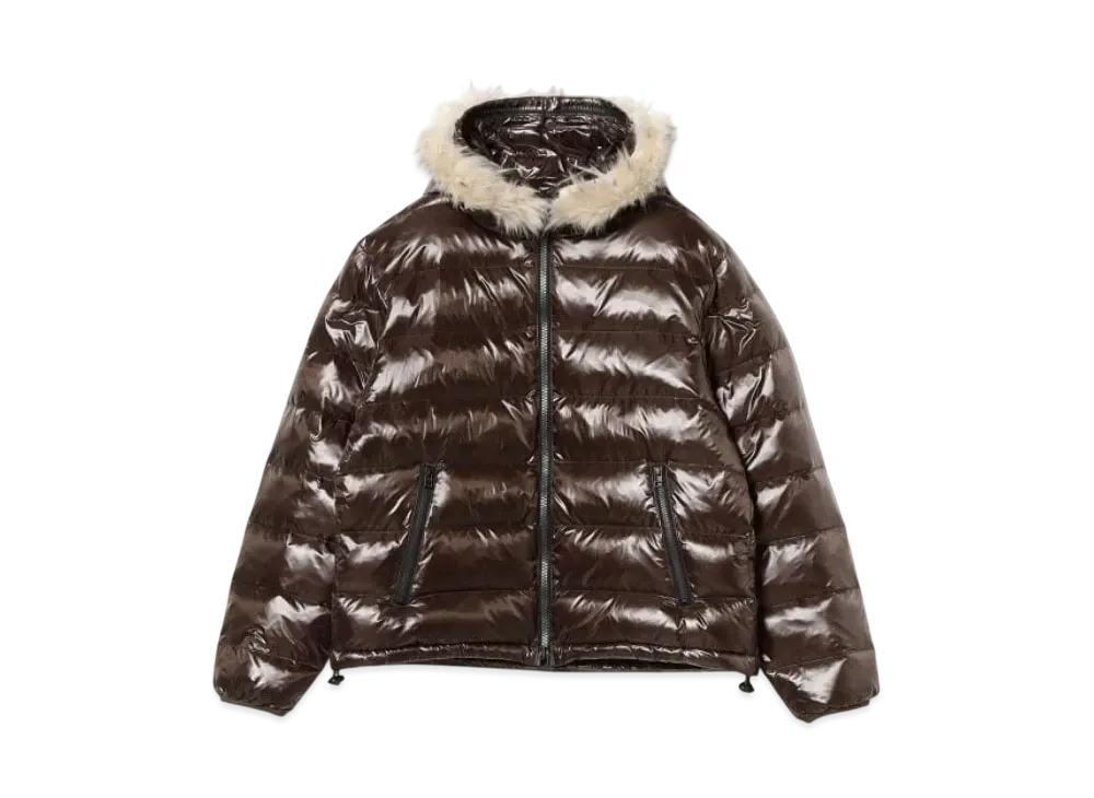 BEAMS FUTURE ARCHIVE Shiny Down Hoodie "Brown"