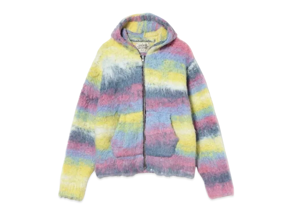 BEAMS FUTURE ARCHIVE Shaggy Knit Parka "Purple"