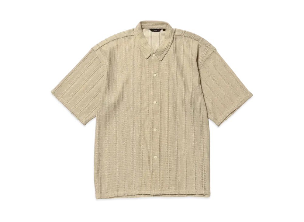 BEAMS Mesh Open Collar Shirt "Sand"