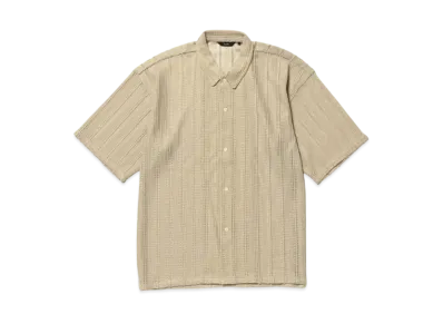 BEAMS Mesh Open Collar Shirt "Sand"