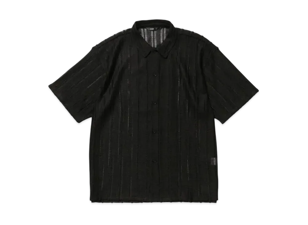 BEAMS Mesh Open Collar Shirt "SumiKuro"