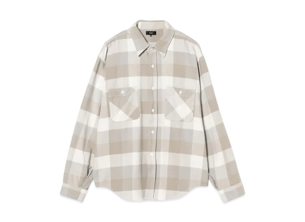 BEAMS Check Flannel Shirt "Beige"