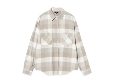 BEAMS Check Flannel Shirt "Beige"