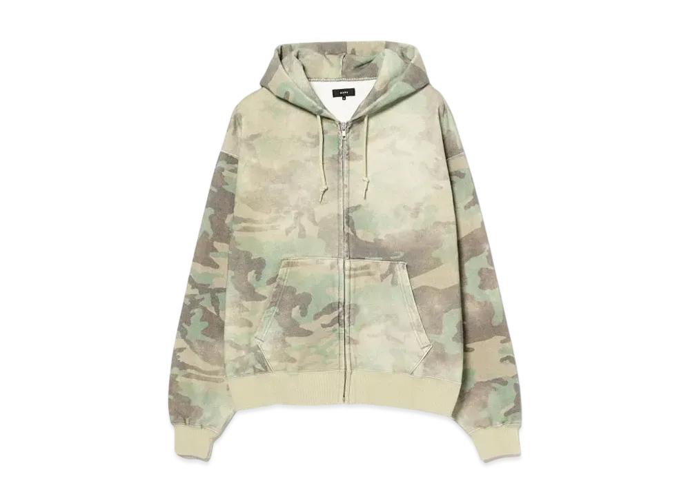 BEAMS Faded Camo Zip-Up Hoodie "Woodland"