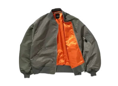 BEAMS Water Repellent Wide Fit Crazy MA-1 "Khaki"