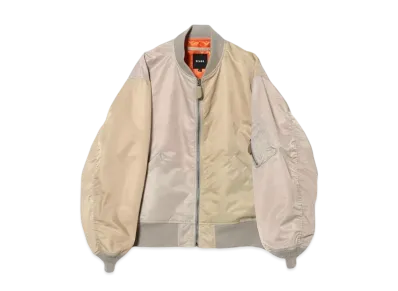 BEAMS Water Repellent Wide Fit Crazy MA-1 "Taupe"