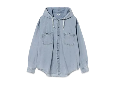 BEAMS Chambray Hooded Shirt "LightIndigo"