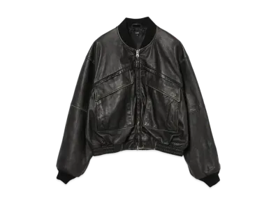 BEAMS Distressed Leather Short Blouson "Brown"