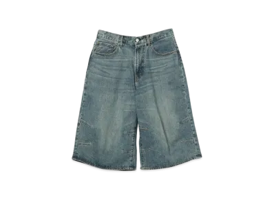 BEAMS 5 Pocket Quarter Length Wide Denim "Indigo"