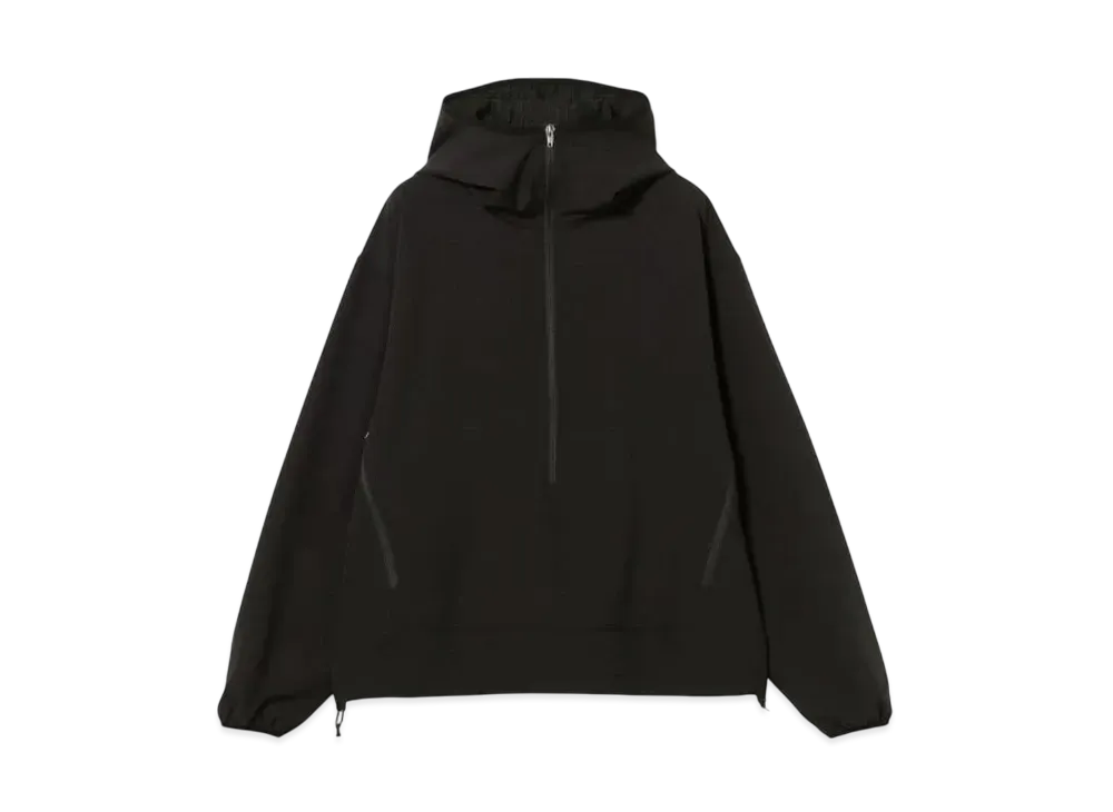 BEAMS Water-Repellent Raised Half-Zip Hoodie "Black"