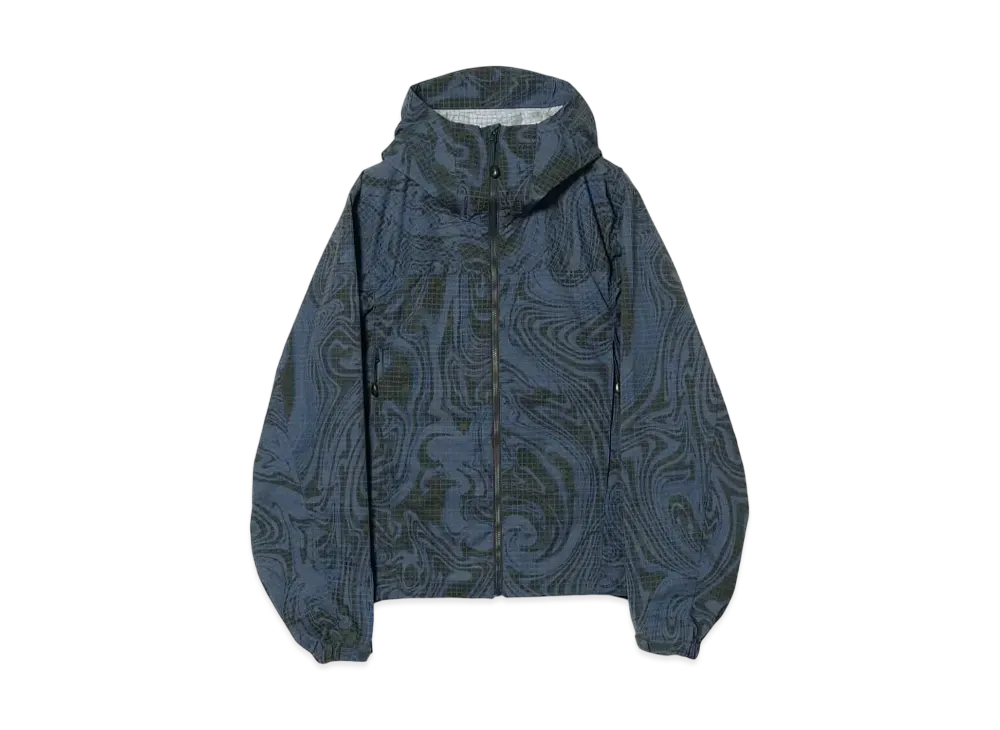 BEAMS Printed Zip-Up Hoodie "Blue"