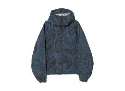 BEAMS Printed Zip-Up Hoodie "Blue"