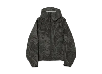 BEAMS Printed Zip-Up Hoodie "Black"