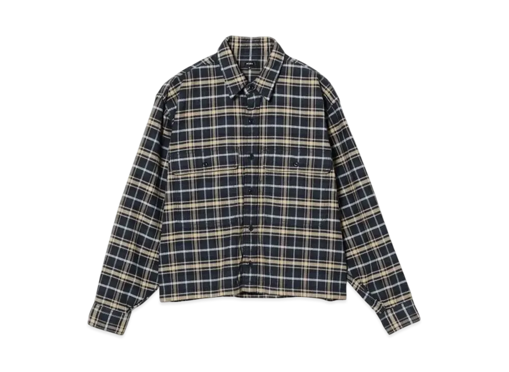 BEAMS Short Checked Shirt "Navy"