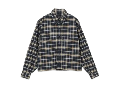 BEAMS Short Checked Shirt "Navy"
