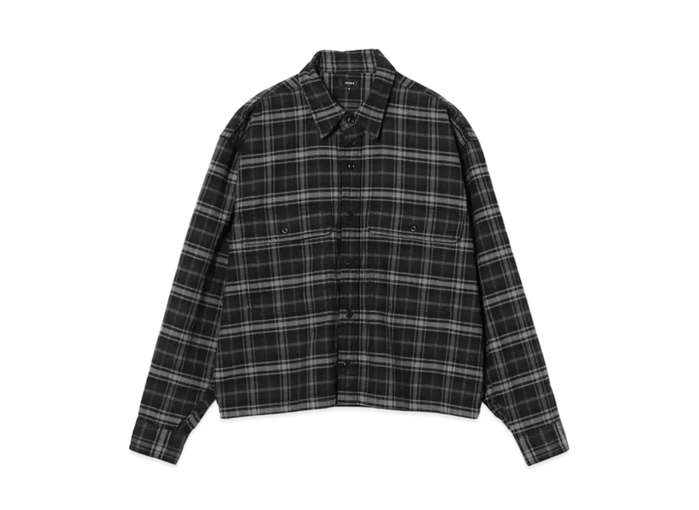 BEAMS Short Checked Shirt "Black"