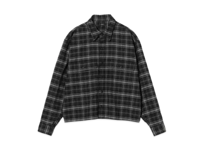 BEAMS Short Checked Shirt "Black"