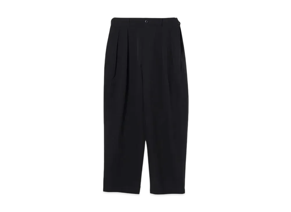 BEAMS Mesh-Like 2-Pleat Tapered Slacks "Navy"