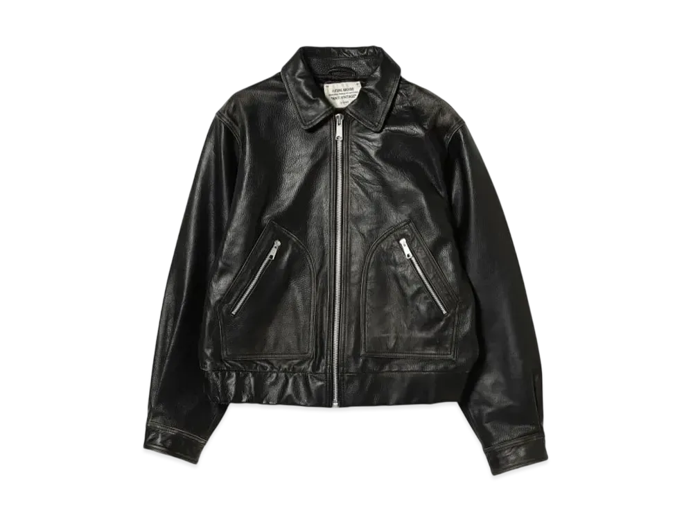 BEAMS FUTURE ARCHIVE Pigment Leather Jacket "Black"
