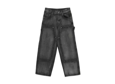 BEAMS FUTURE ARCHIVE Fade Doubie Knee Denim "Black"