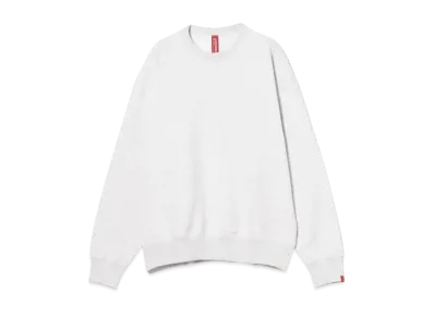 BEAMS JAPAN x LOOPWHEELER Hanging Fleece Loose Fit Crew Neck Sweatshirt "SnowWhite"