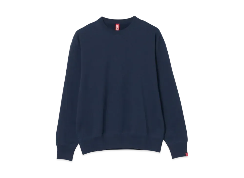 BEAMS JAPAN x LOOPWHEELER Hanging Fleece Loose Fit Crew Neck Sweatshirt "Navy"