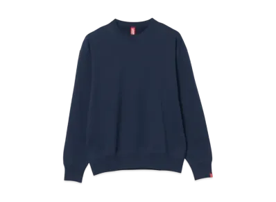 BEAMS JAPAN x LOOPWHEELER Hanging Fleece Loose Fit Crew Neck Sweatshirt "Navy"