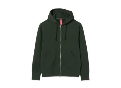 BEAMS JAPAN x LOOPWHEELER Hanging Fleece Full Zip Parka "Green"